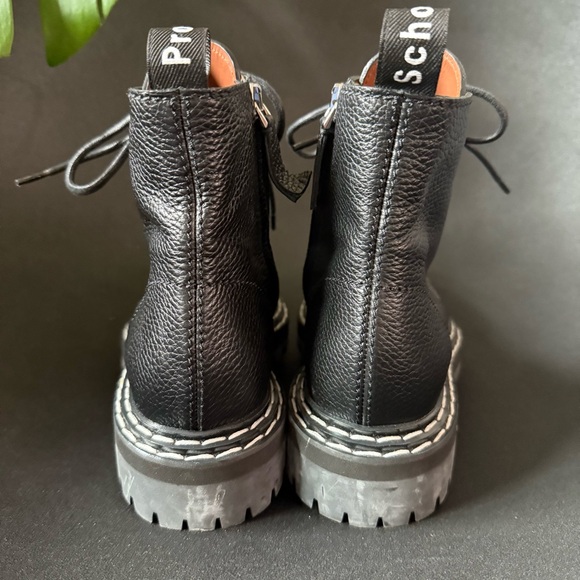 Worn once! Proenza Schouler Black Calf Leather Combat Laceup Boots EU 38 / US 8 - Picture 6 of 13